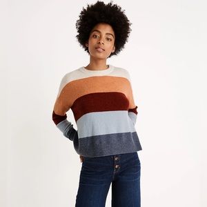 Madewell Crofton Striped Pullover Sweater in Coziest Yarn